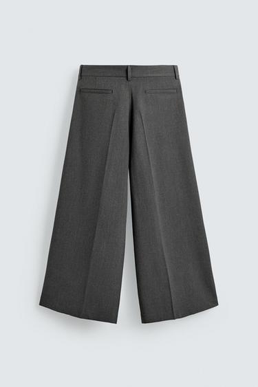 PANTALON COUPE LARGE À PLIS - Gris de Zara - Image 7