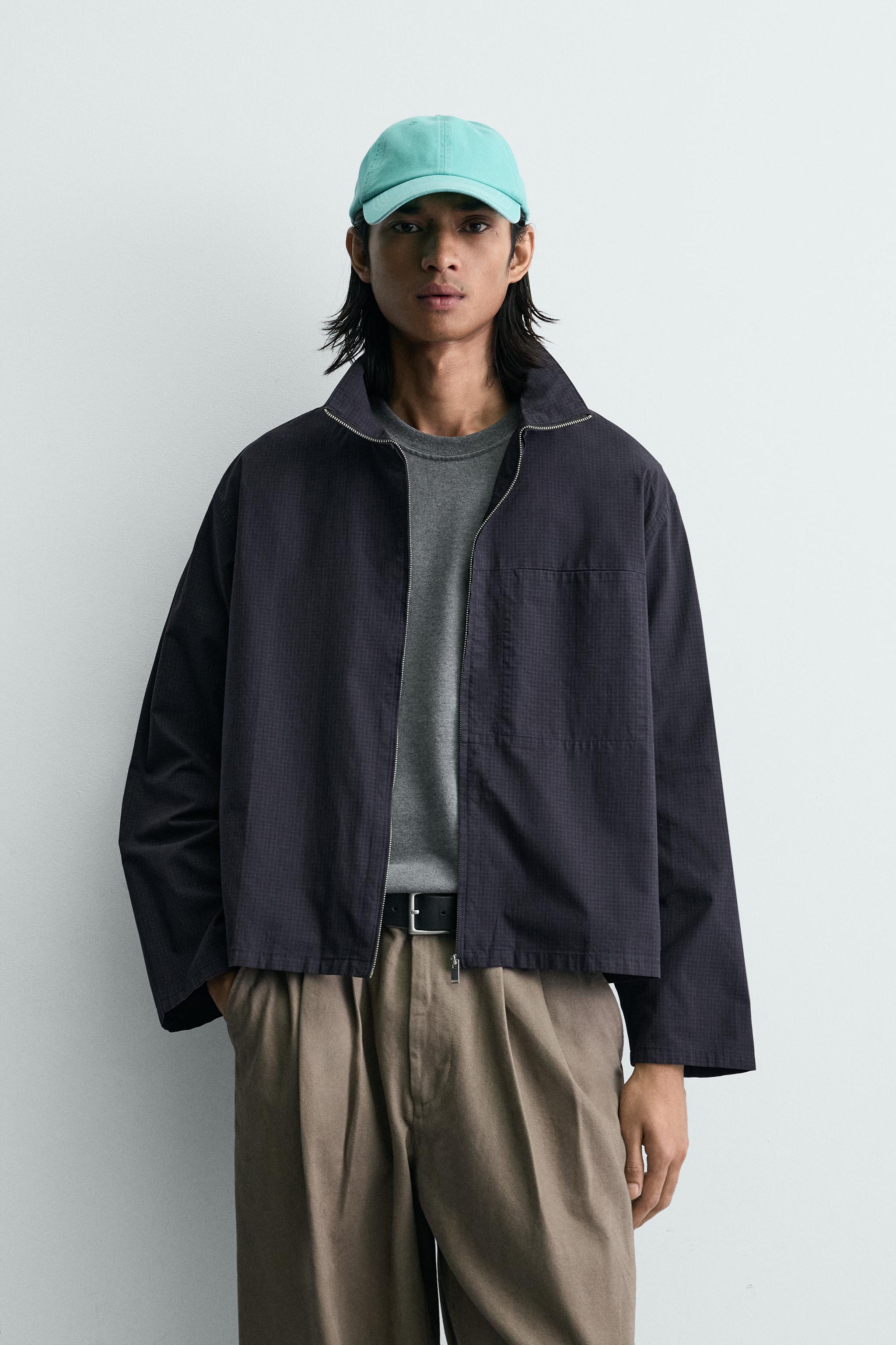 CHEMISE RELAXED FIT À CARREAUX ET FERMETURE ÉCLAIR