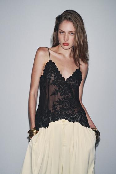 TOP STYLE LINGERIE DENTELLE ZW COLLECTION - Noir de Zara - Image 1