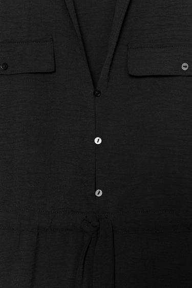 COMBINAISON FLUIDE POCHES - Noir de Zara - Image 7