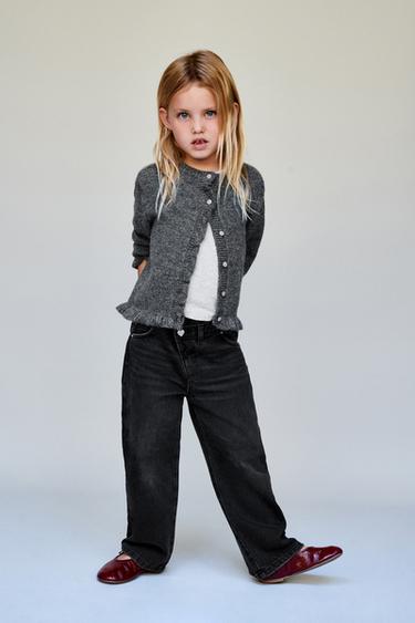 CHAQUETA PUNTO VOLANTES CON LANA - Gris vigoré de Zara