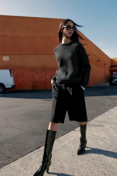 LONG BERMUDA SHORTS WITH BELT - Black by Zara