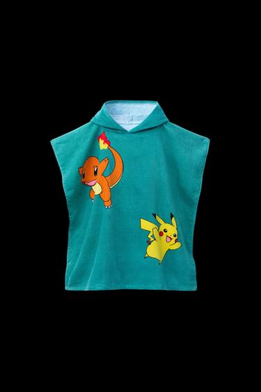 Zara POKÉMON ™ TERRYCLOTH PONCHO - Green - Image 0