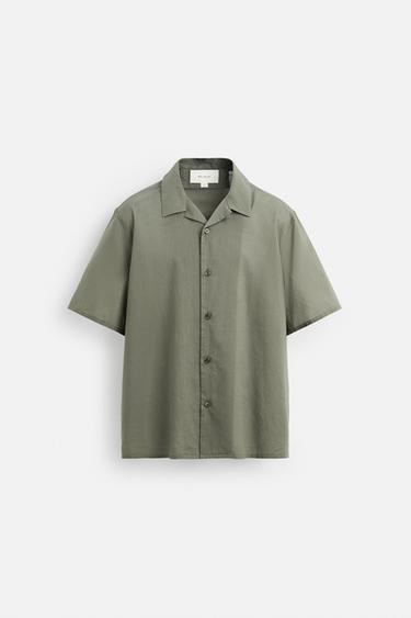 COTTON VOILE SHIRT - Dark khaki by Zara - Image 5