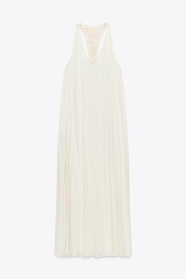 FLOWING DRESS WITH CONTRAST BACK - Ecru by Zara - Image 5