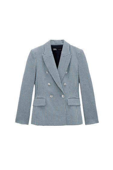 HOUNDSTOOTH DOUBLE-BREASTED BLAZER