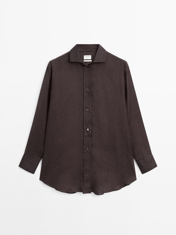 100% ramie long shirt - STUDIO