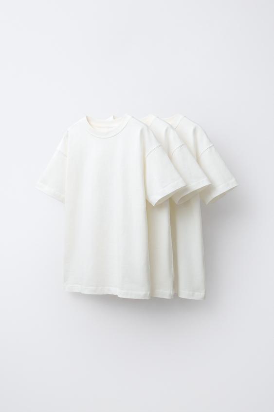 3-PACK OF PLAIN T-SHIRTS - White by Zara - Image 0