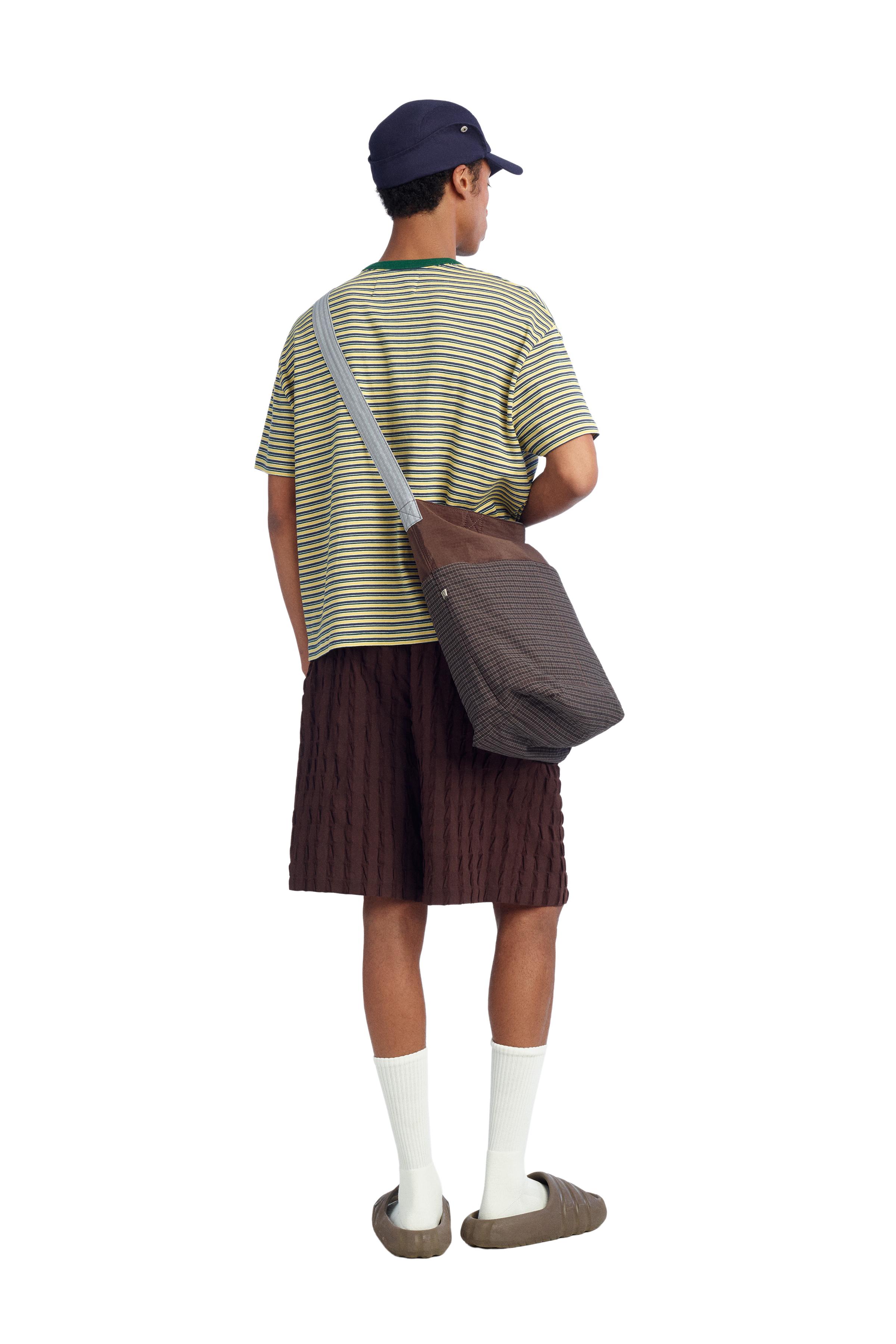 CROPPED STRIPED T-SHIRT — Greenish