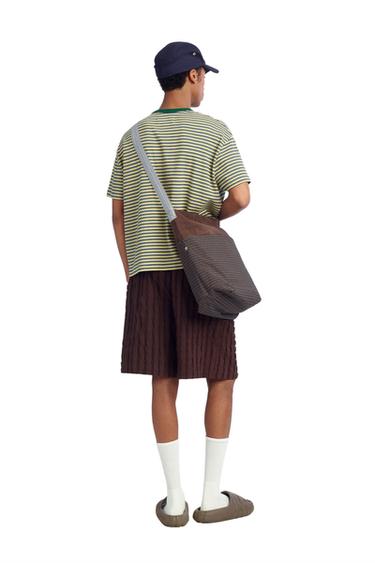 CROPPED STRIPED T-SHIRT — Greenish 2