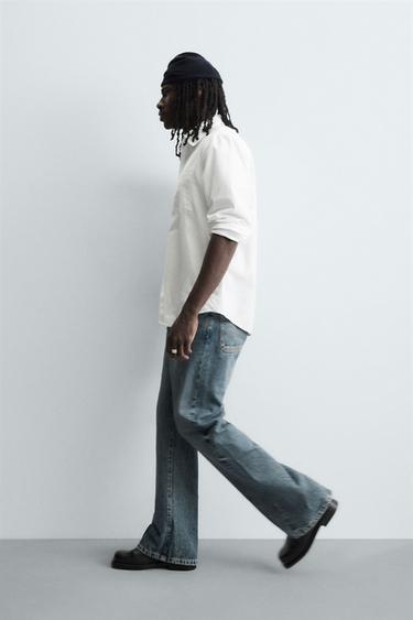 Zara FLARE FIT JEANS - Mid-blue