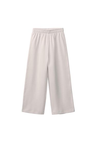PANTALÓN WIDE LEG INTERLOCK - Crudo de Zara