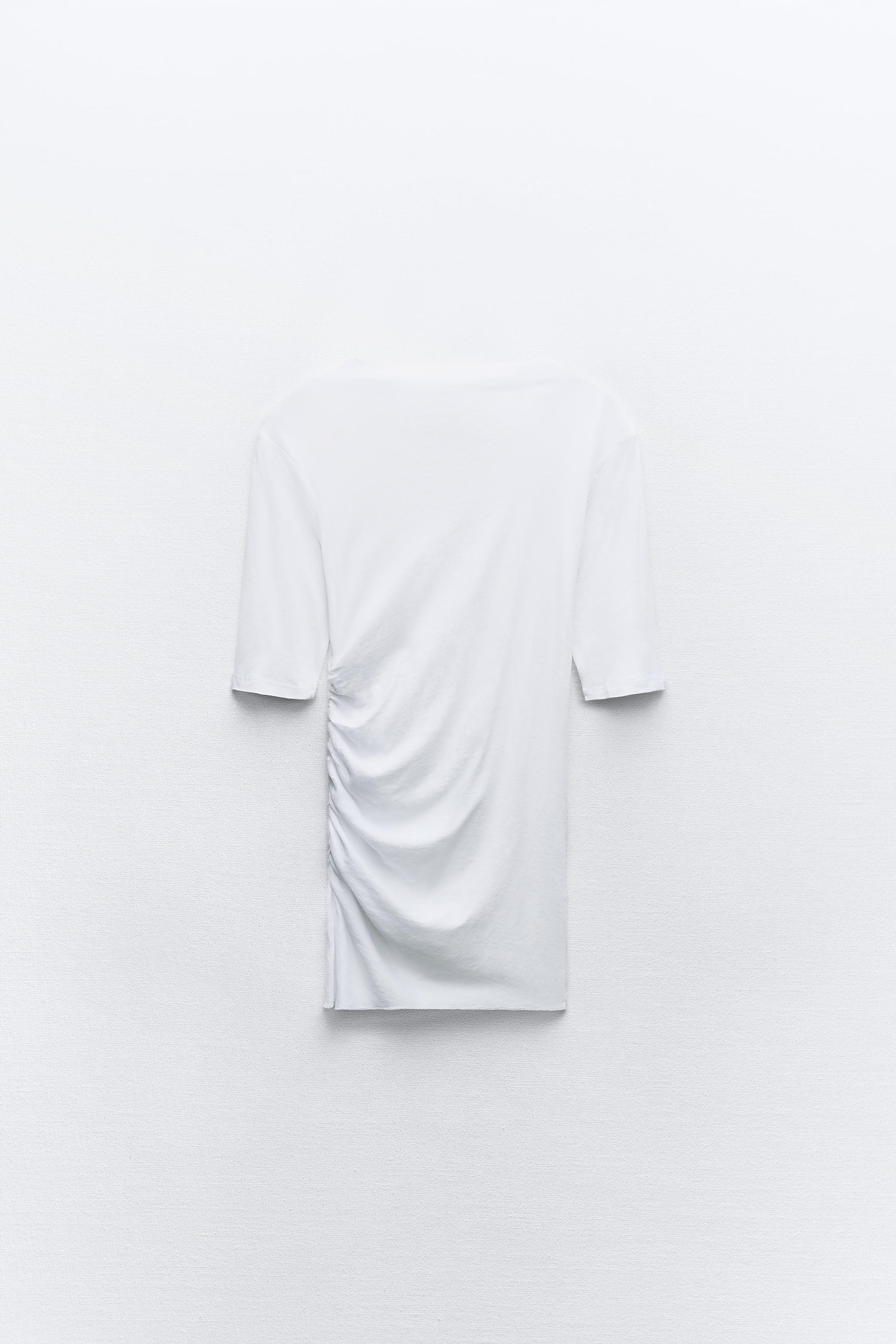 DELICATE DRAPED T-SHIRT - White | ZARA United States