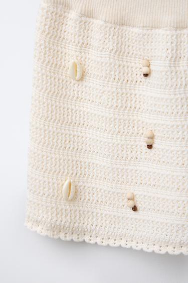 SHELL KNIT TOP AND SKIRT SET - Ecru by Zara - Image 3