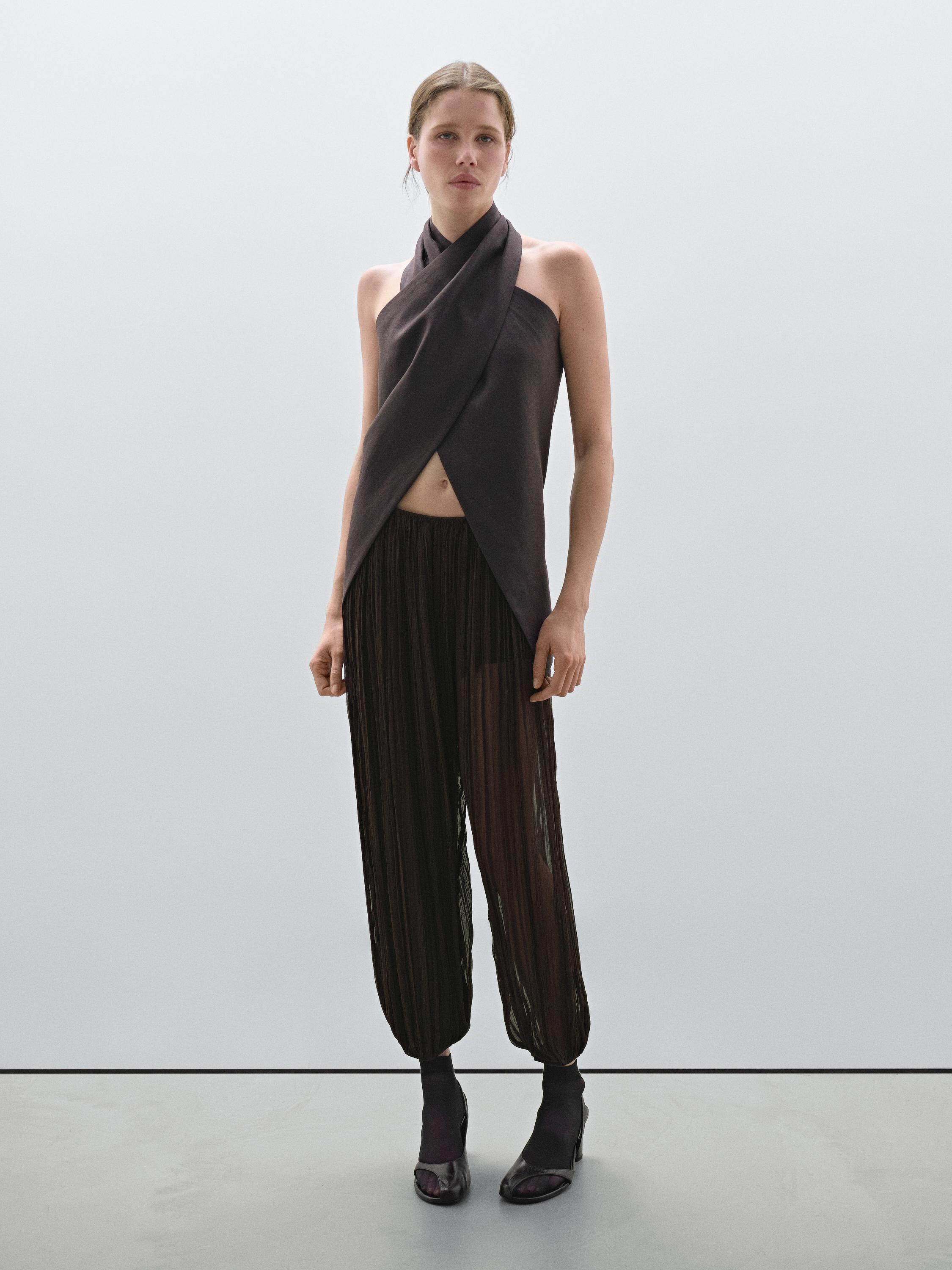 Sarouel trousers with pleated detail - Studio - Brown | ZARA Sarouel trousers with pleated detail - Studio - Brown | ZARA