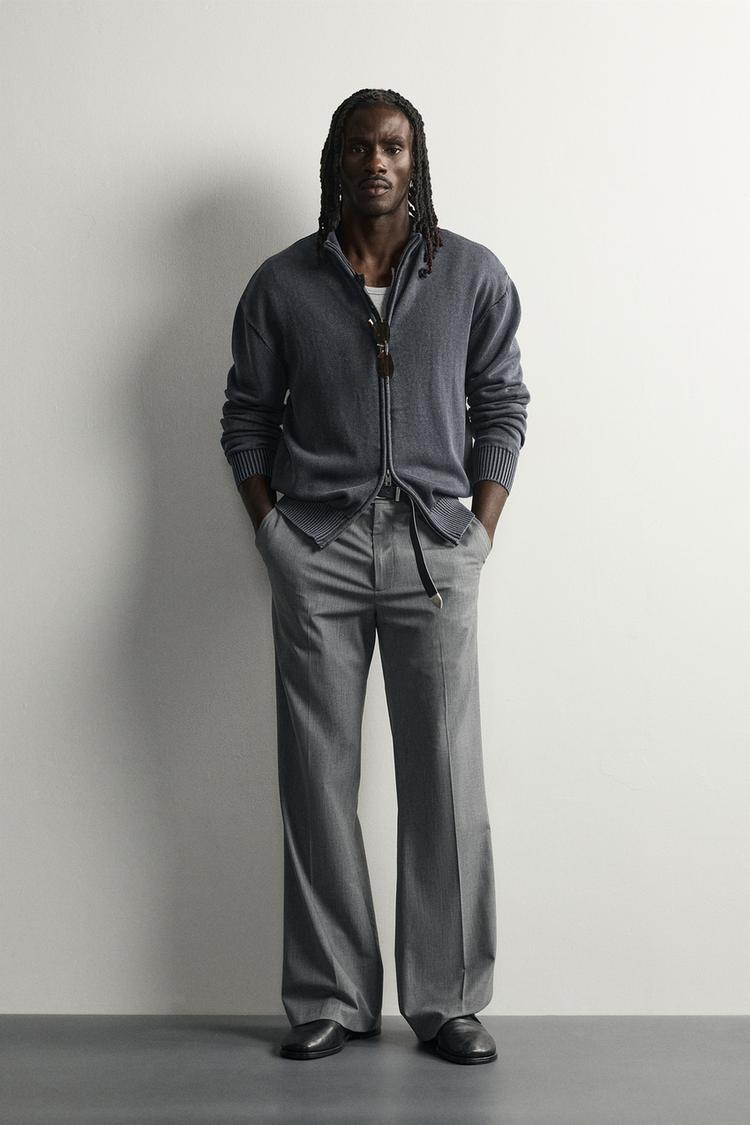 WASHED ZIP CARDIGAN