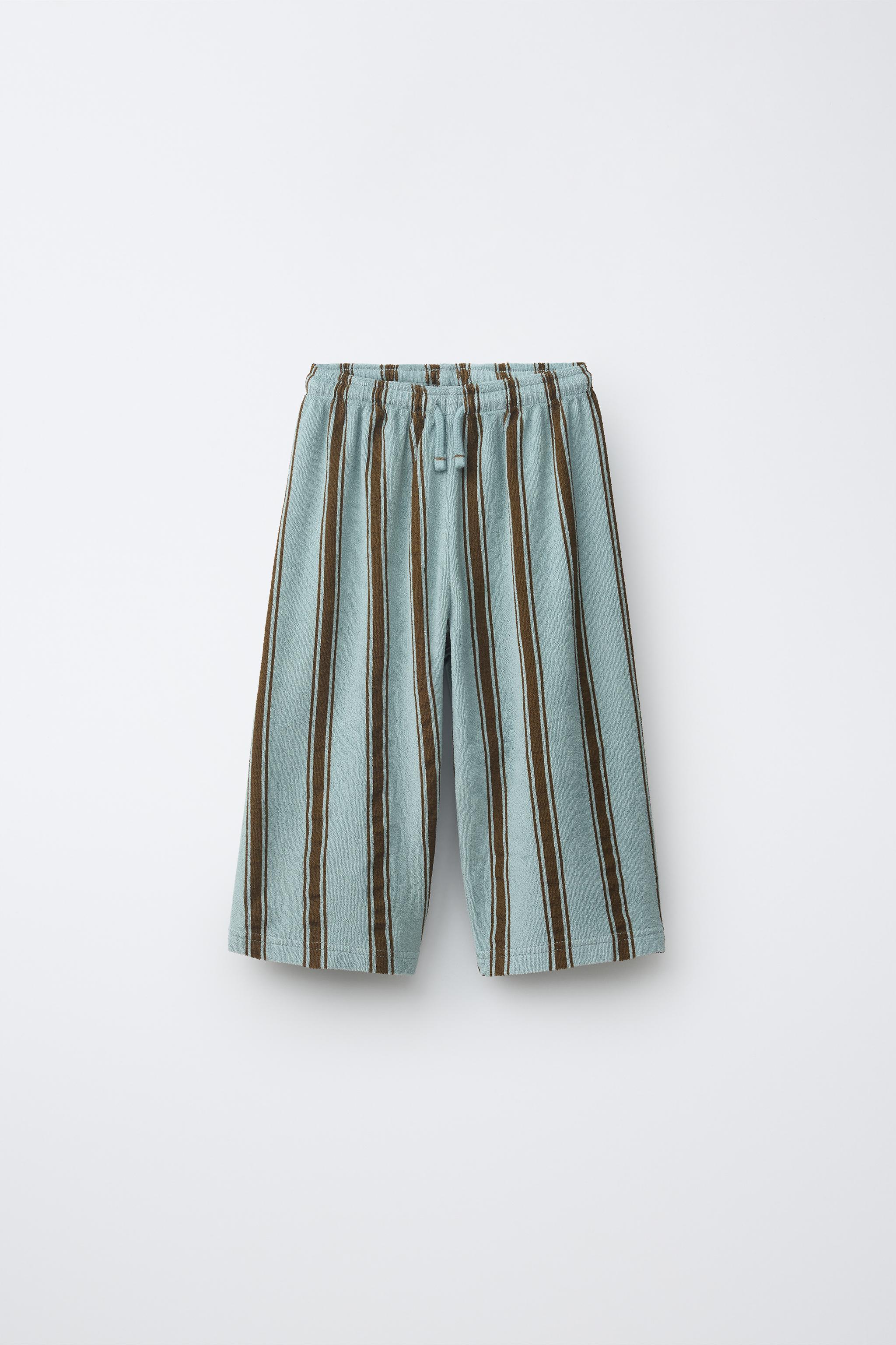 RELAXED TOWEL EFFECT STRIPED PANTS