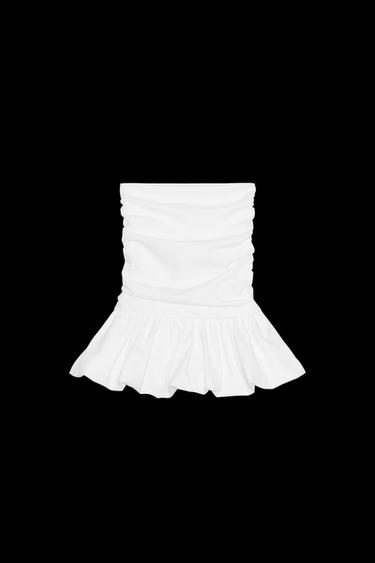 Zara BALLOON STRAPLESS TOP - White - Image 0