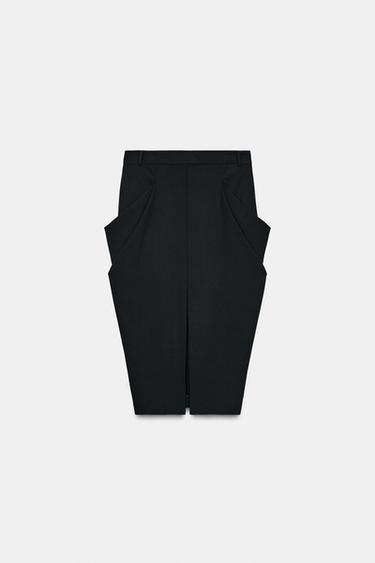 JUPE À POCHES DRAPÉES ZW COLLECTION - Noir de Zara - Image 5