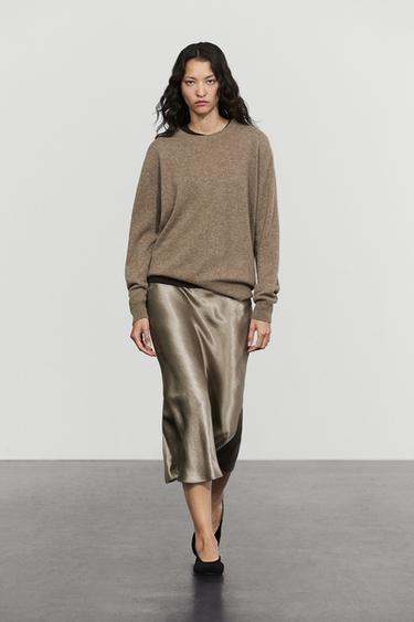 Satin flared midi skirt — 211 1