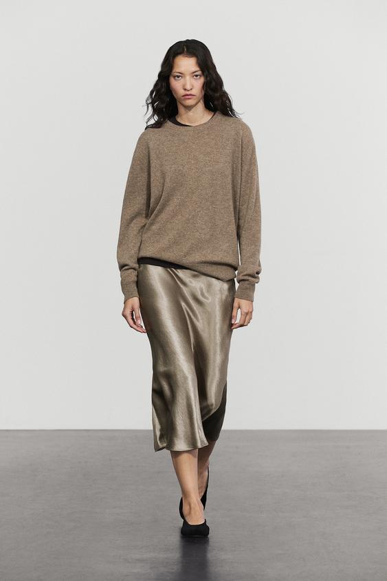 Zara Satin flared midi skirt - 211 - Image 0