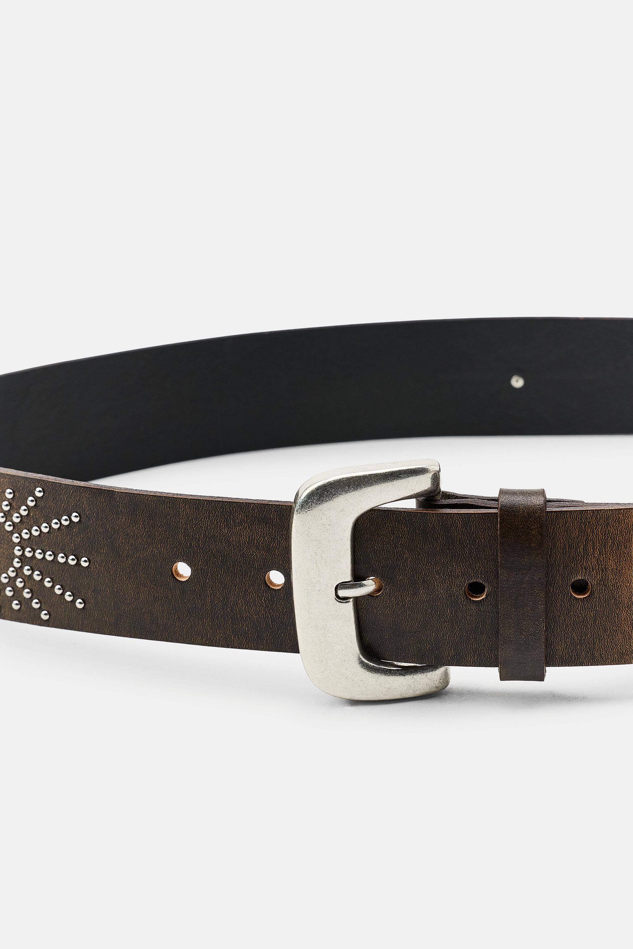 100% LEATHER STUDDED BELT