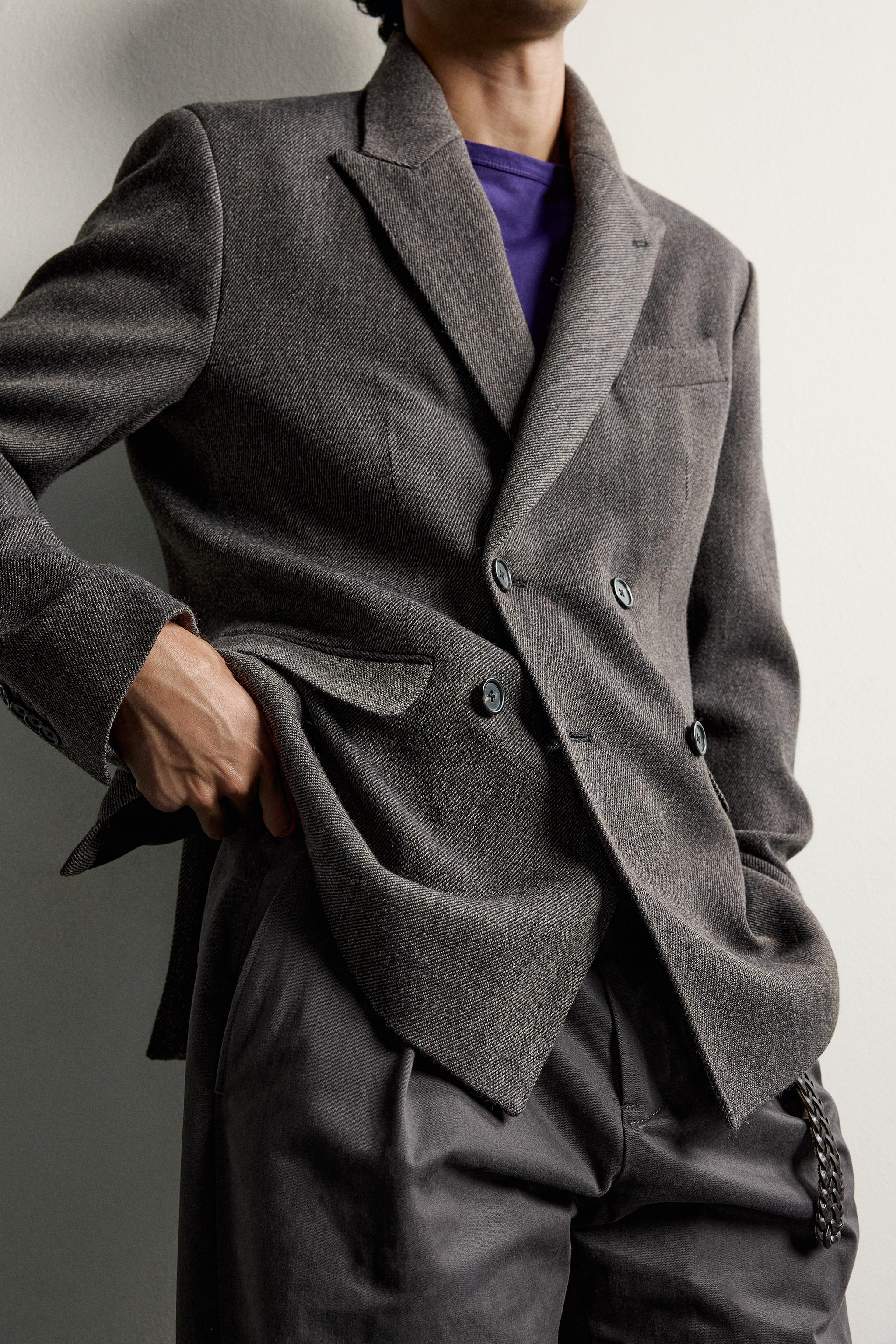 VESTE DE COSTUME À BOUTONNAGE CROISÉ EN LAINE