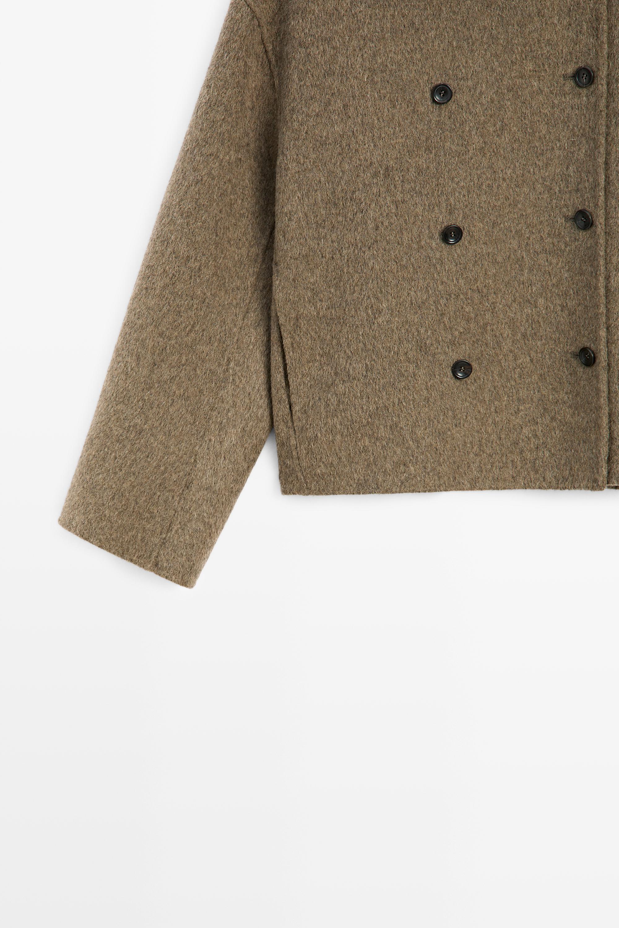 Short wool-blend trench coat - Brown | ZARA United States