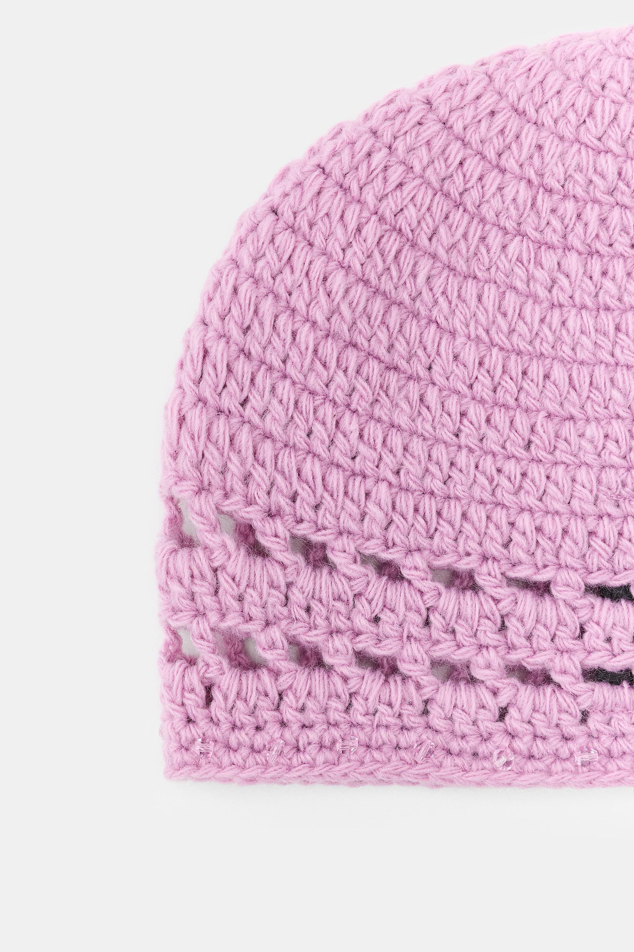 BEADED CROCHET SKULL CAP - Pink | ZARA United States