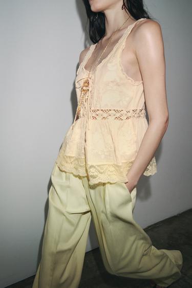ZW COLLECTION EMBROIDERED ROMANTIC TOP - Oyster-white by Zara - Image 1