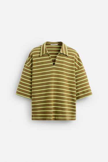 STRIPED RELAXED FIT POLO SHIRT - Multicoloured by Zara