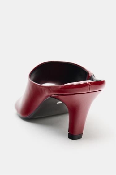 LEATHER MULE SANDALS - LIMITED EDITION - Red by Zara - Image 10