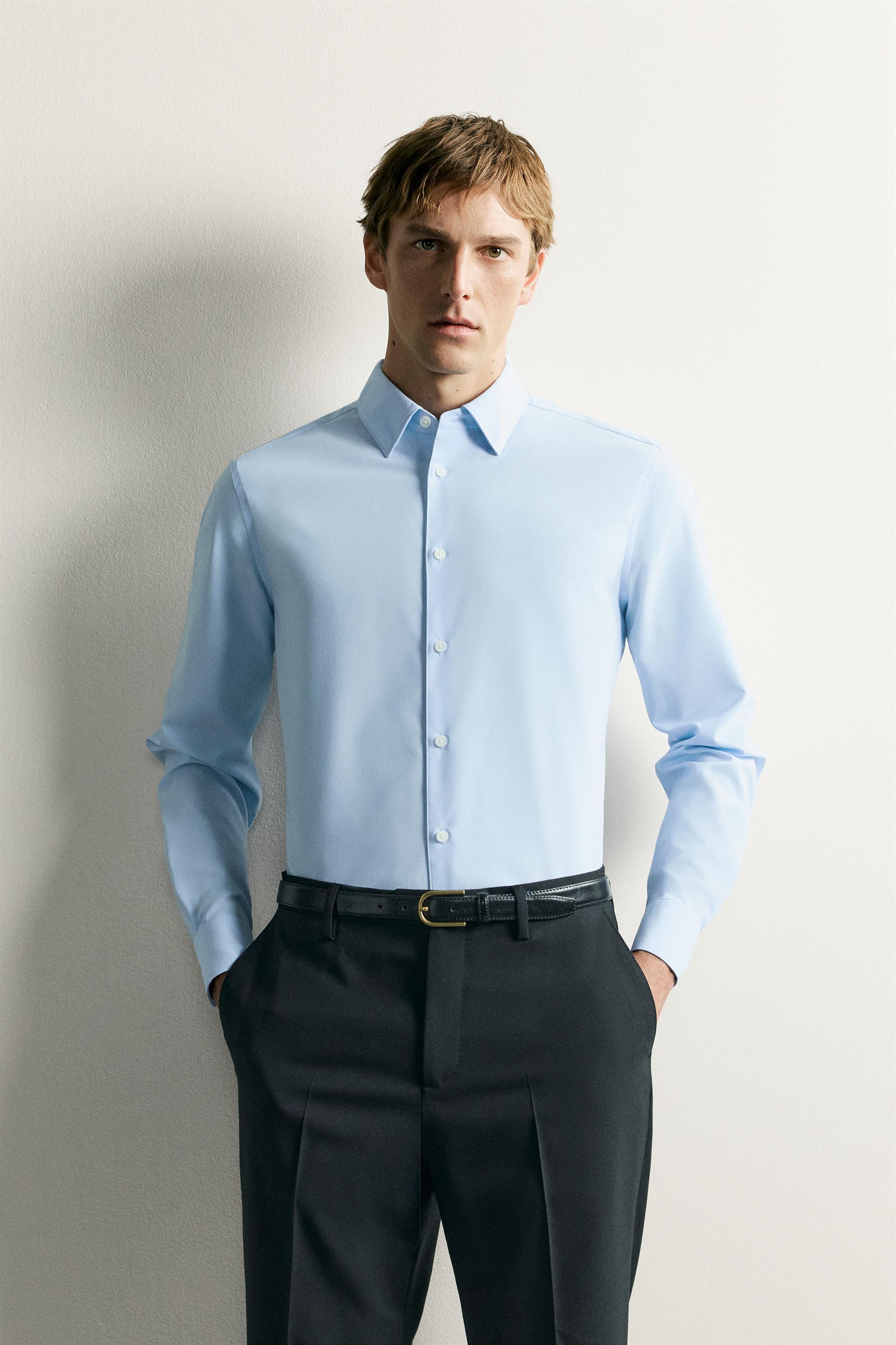 SLIM FIT SHIRT — Light sky blue