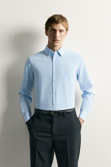 zara mens dress shirts Men's Textured Floral Print Cuban Collar Shirt Men's Dress Shirts | ZARA