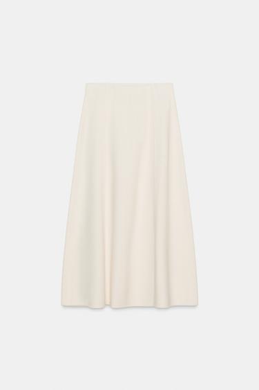 SOFT LONG SKIRT - Ecru by Zara