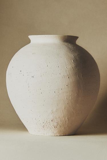 Zara TEXTURED CERAMIC VASE - Gray