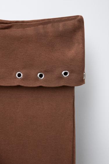 LEGGING FLARE REVERS TAILLE ŒILLETS - Marron de Zara - Image 2