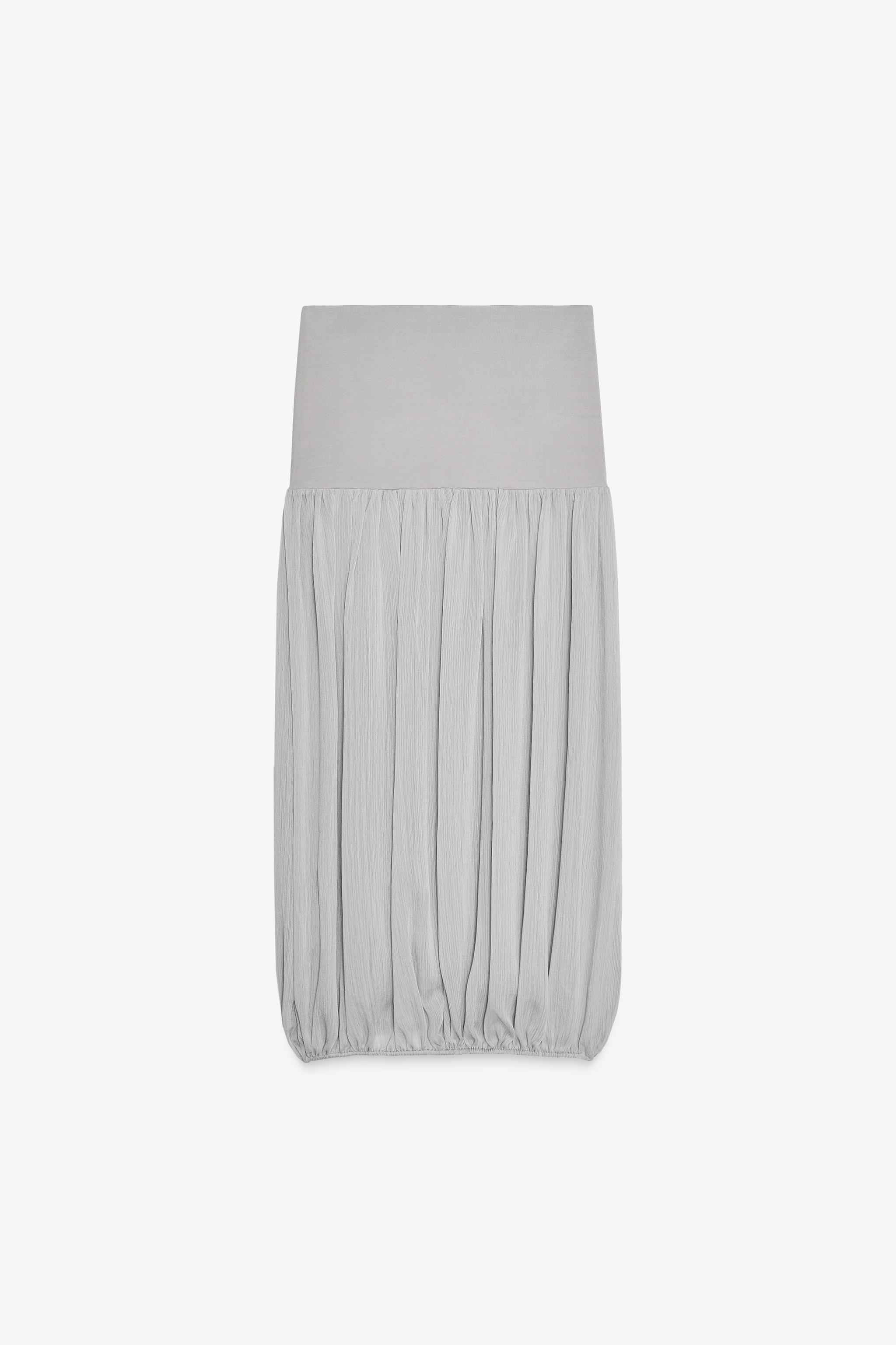 BALLOON MIDI SKIRT - Pearl gray | ZARA Canada