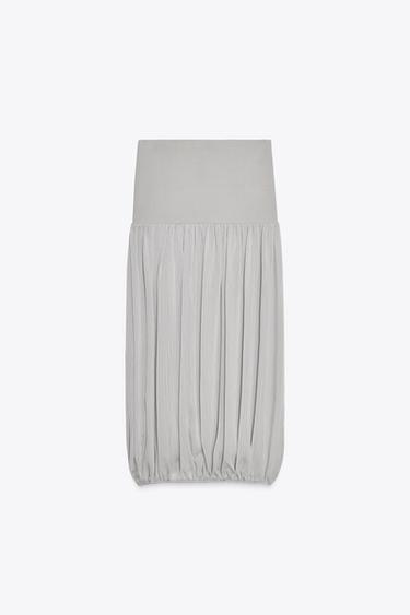 BALLOON MIDI SKIRT - Pearl grey by Zara - Image 4