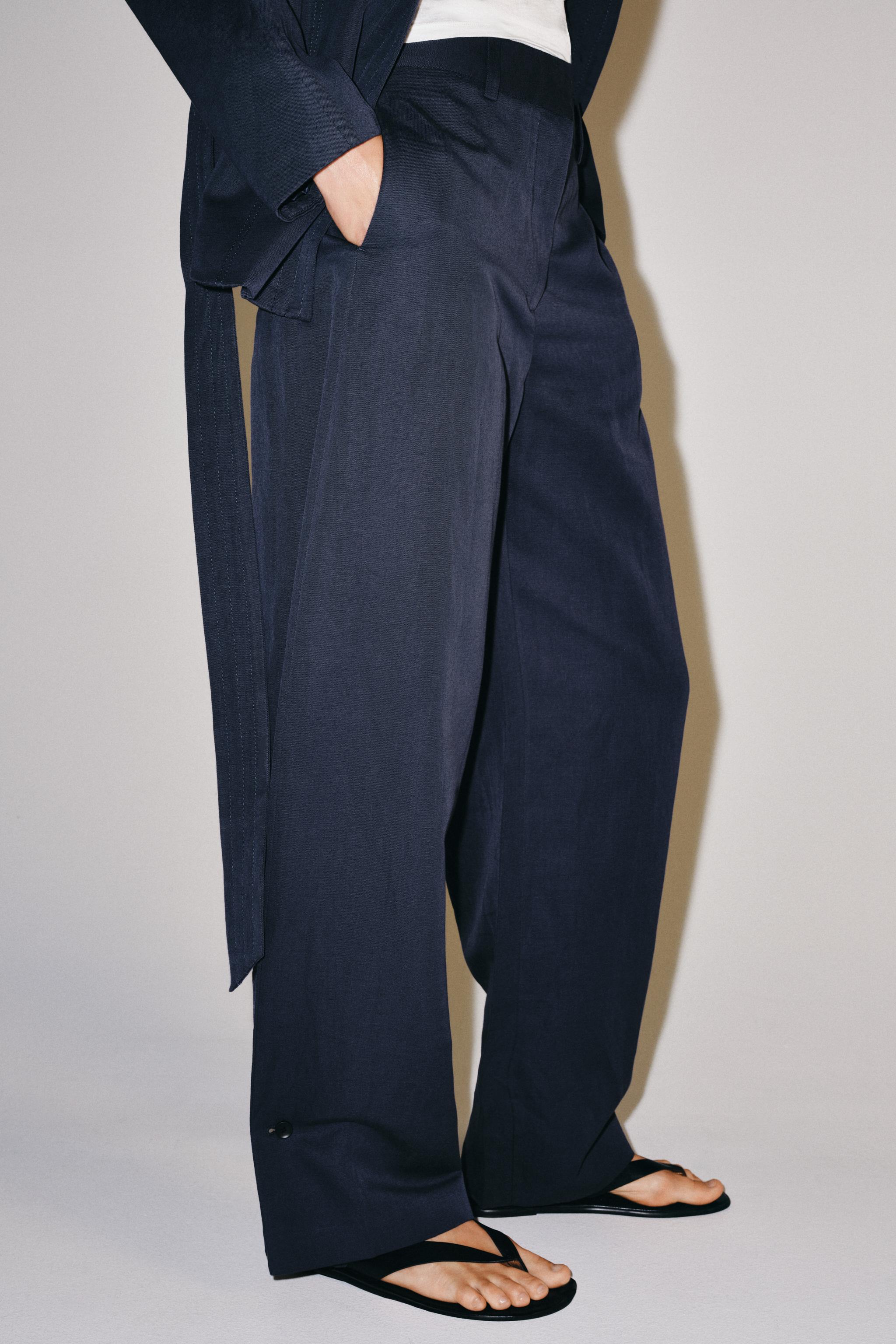 ZW COLLECTION LINEN-BLEND BARREL TROUSERS
