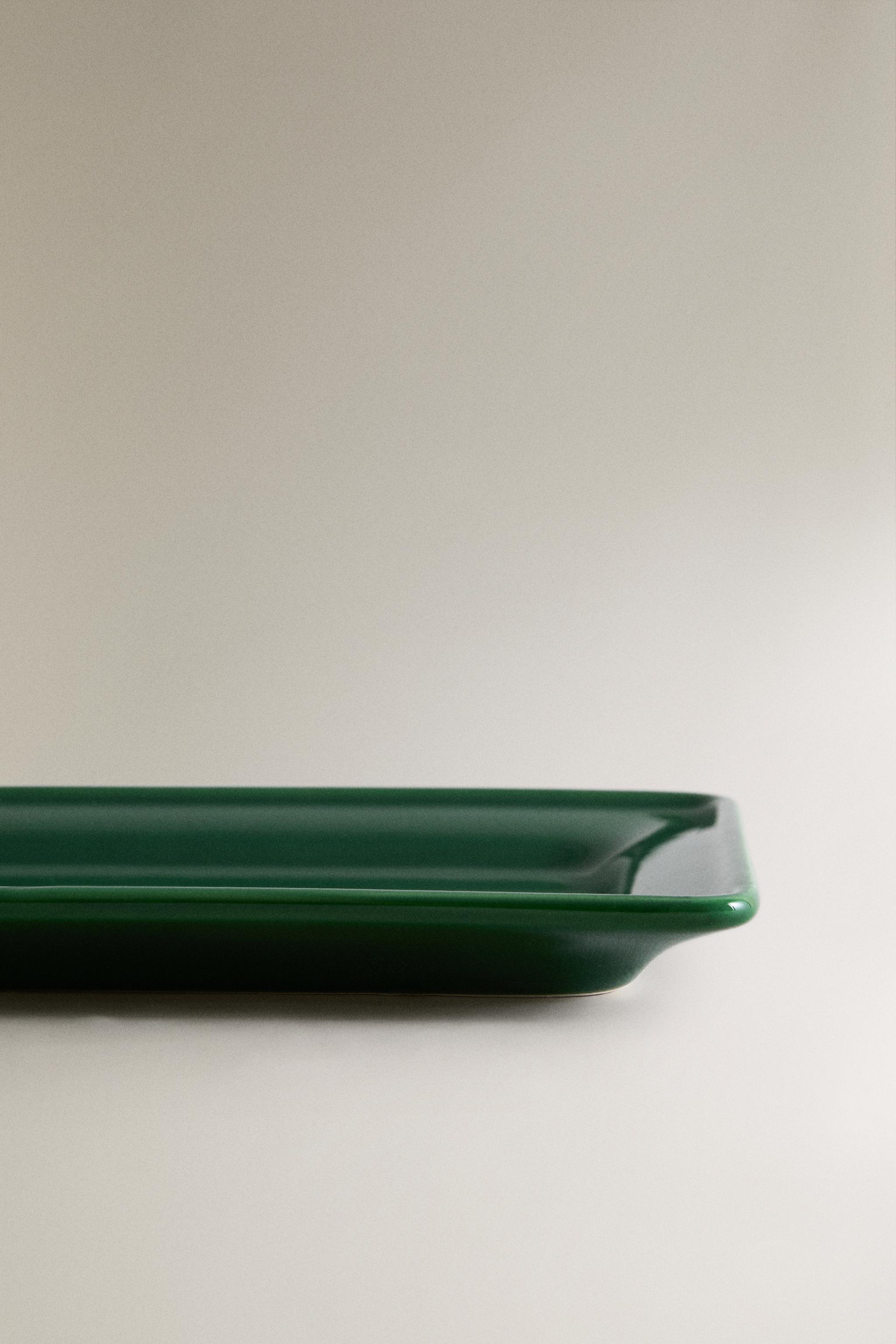 DECORATIVE STONEWARE TRAY | 0FR. PARIS - Blue | ZARA United States