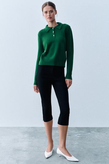 100% WOOL POLO SWEATER — Green 2
