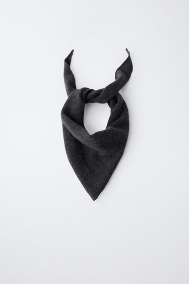 100% CASHMERE STRIPED SCARF - Dark anthracite by Zara