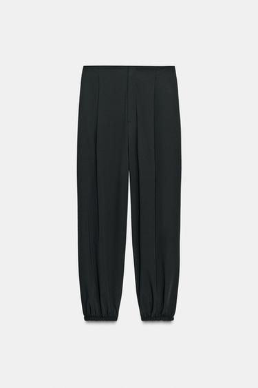 PLEATED JOGGING TROUSERS - Black by Zara