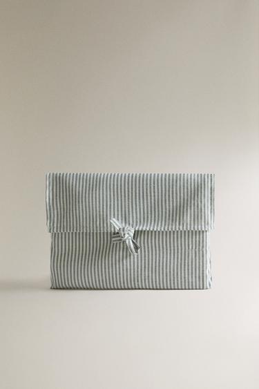 STRIPED BABY CHANGING MAT COVER - Grey by Zara - Image 3