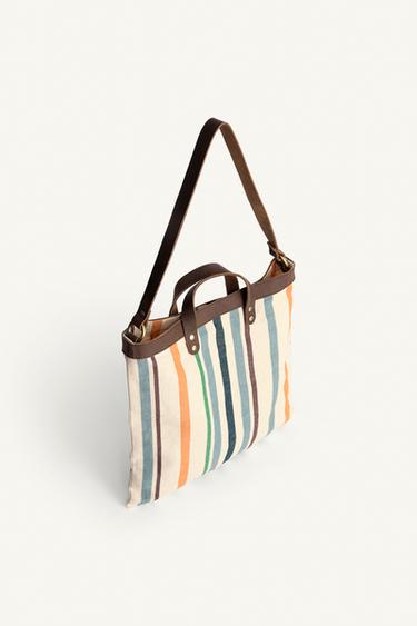 LIMITED EDITION LEATHER TOTE BAG - Multicoloured by Zara