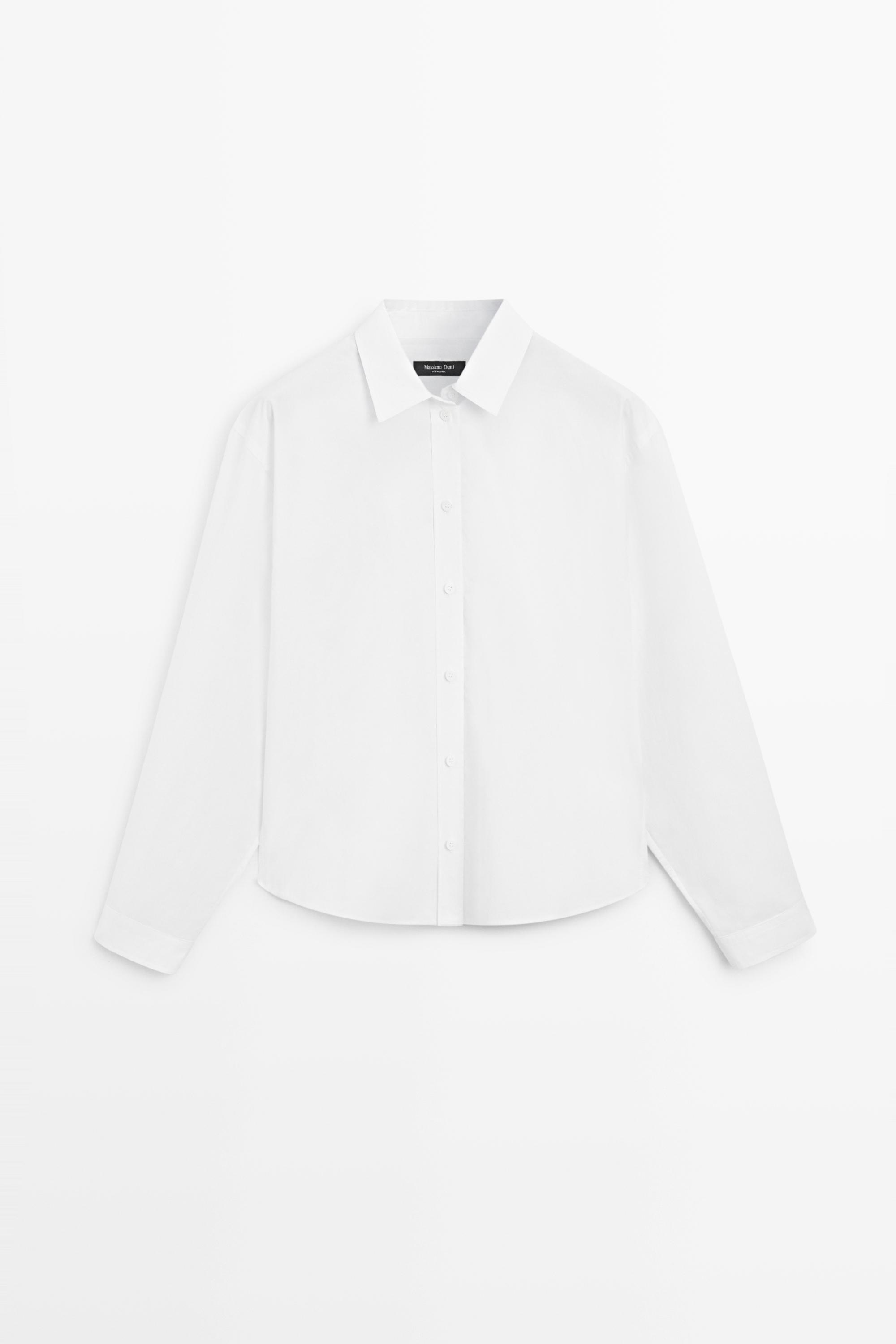 Chemise en popeline 100 % coton avec détail au dos