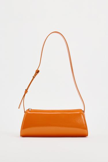 SAC PORTÉ ÉPAULE VERNIE - Orange de Zara - Image 0