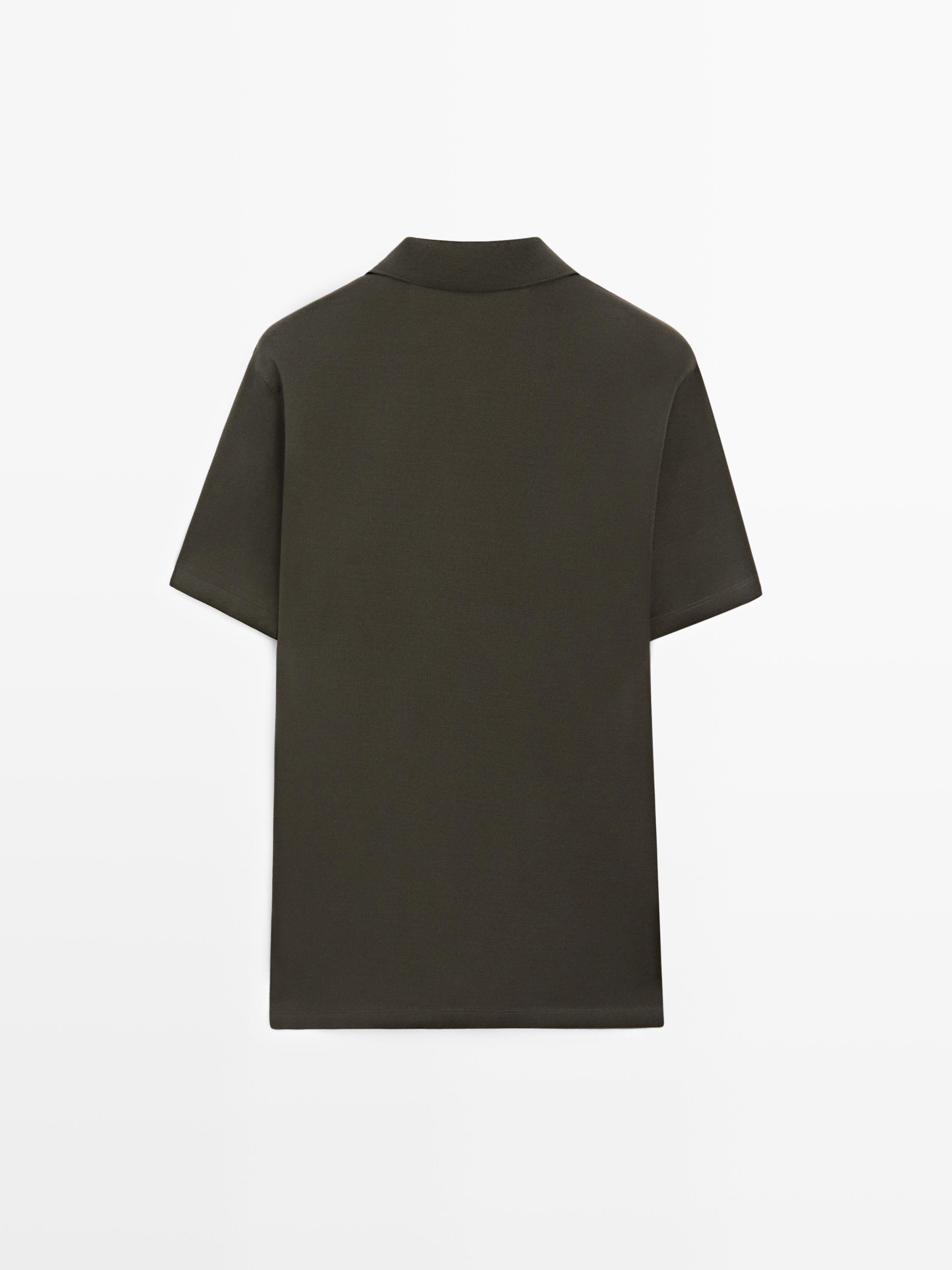 Cotton V-neck polo shirt