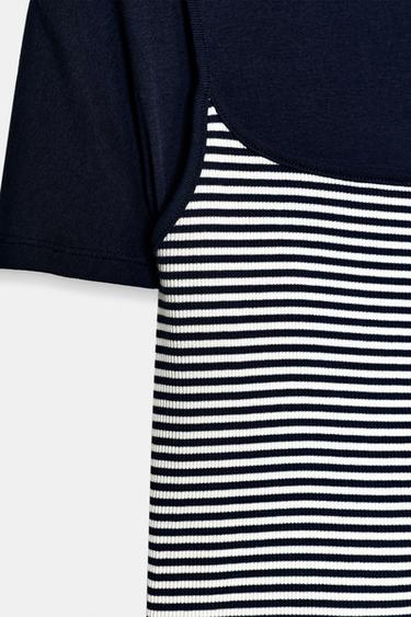 TRIPLE STRIPE EFFECT T-SHIRT - Navy blue by Zara - Image 6